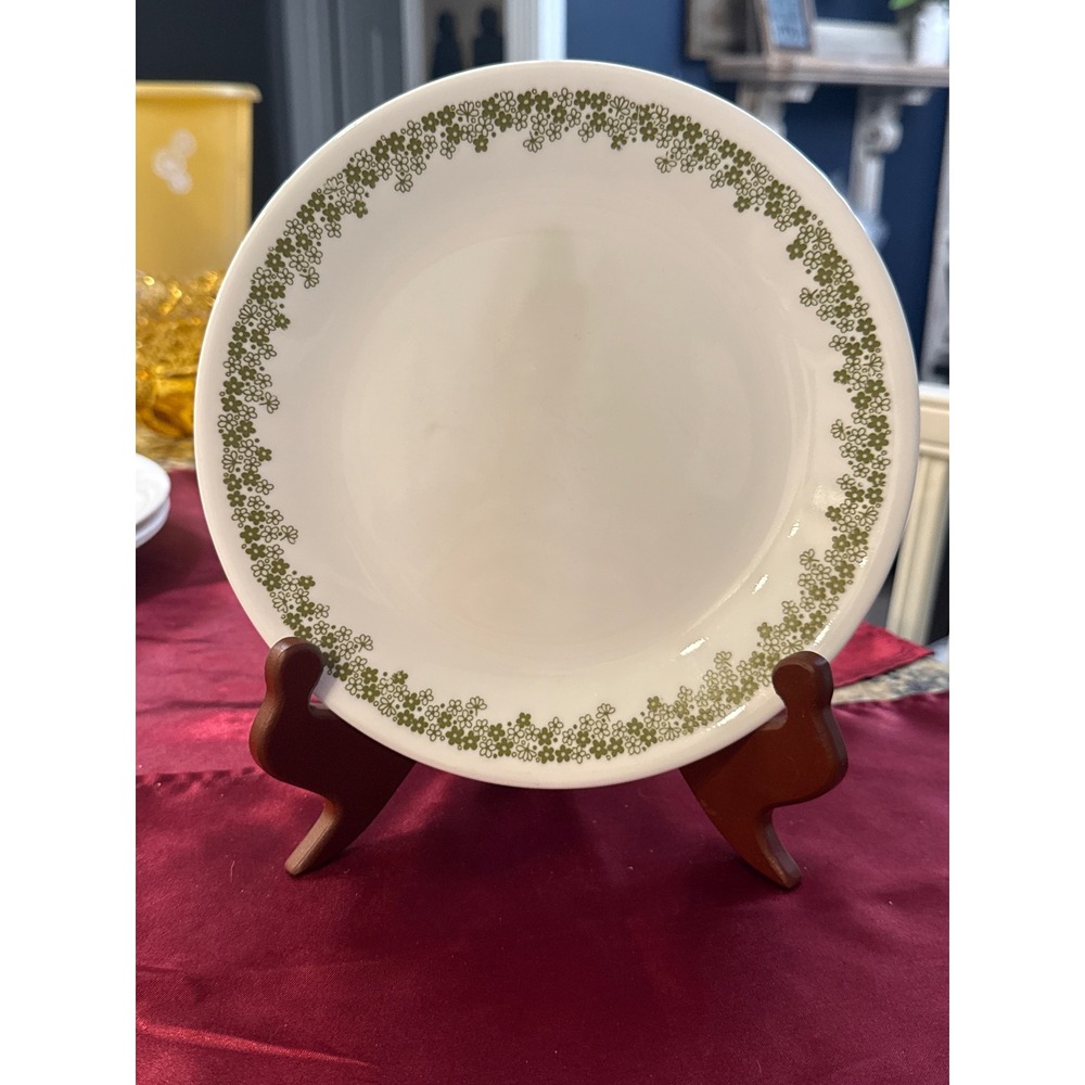 Corelle Spring Blossom Green Crazy Daisy Dinner Plate 8.5 Inch Vintage Corning
